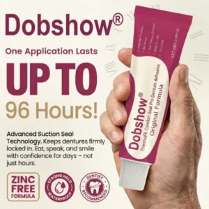 Dobshow® ThermoFit Comfort Seal Pro Denture Adhesive FDA Certified (Clinically Proven 96-Hour Lock Hold for Secure, Comfortable Zinc-Free Denture Fit )