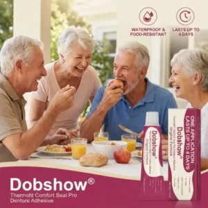 Dobshow® ThermoFit Comfort Seal Pro Denture Adhesive FDA Certified (Clinically Proven 96-Hour Lock Hold for Secure, Comfortable Zinc-Free Denture Fit )