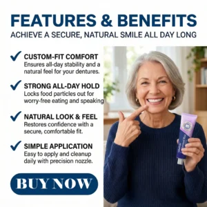 🔥Dobshow® ComfortSeal Max Denture Adhesive—🦷96-hour long-lasting, heat adaptive technology