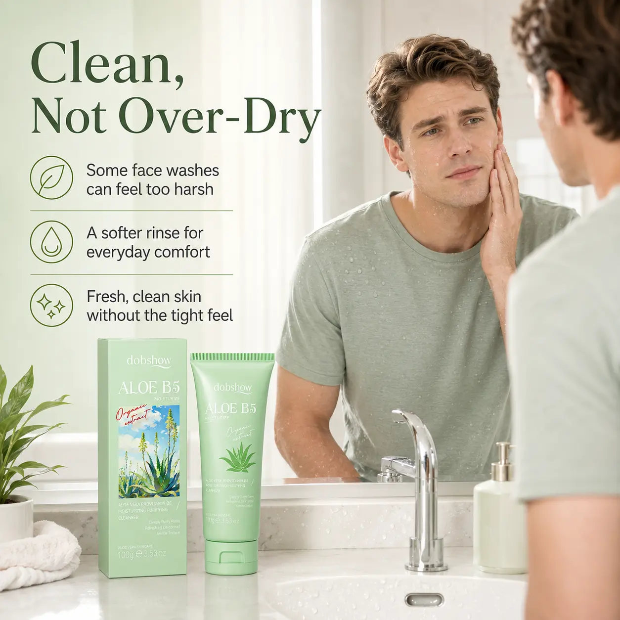 Dobshow® Aloe B5 Moisturizing Cleanser Shopify Landing Page Copy