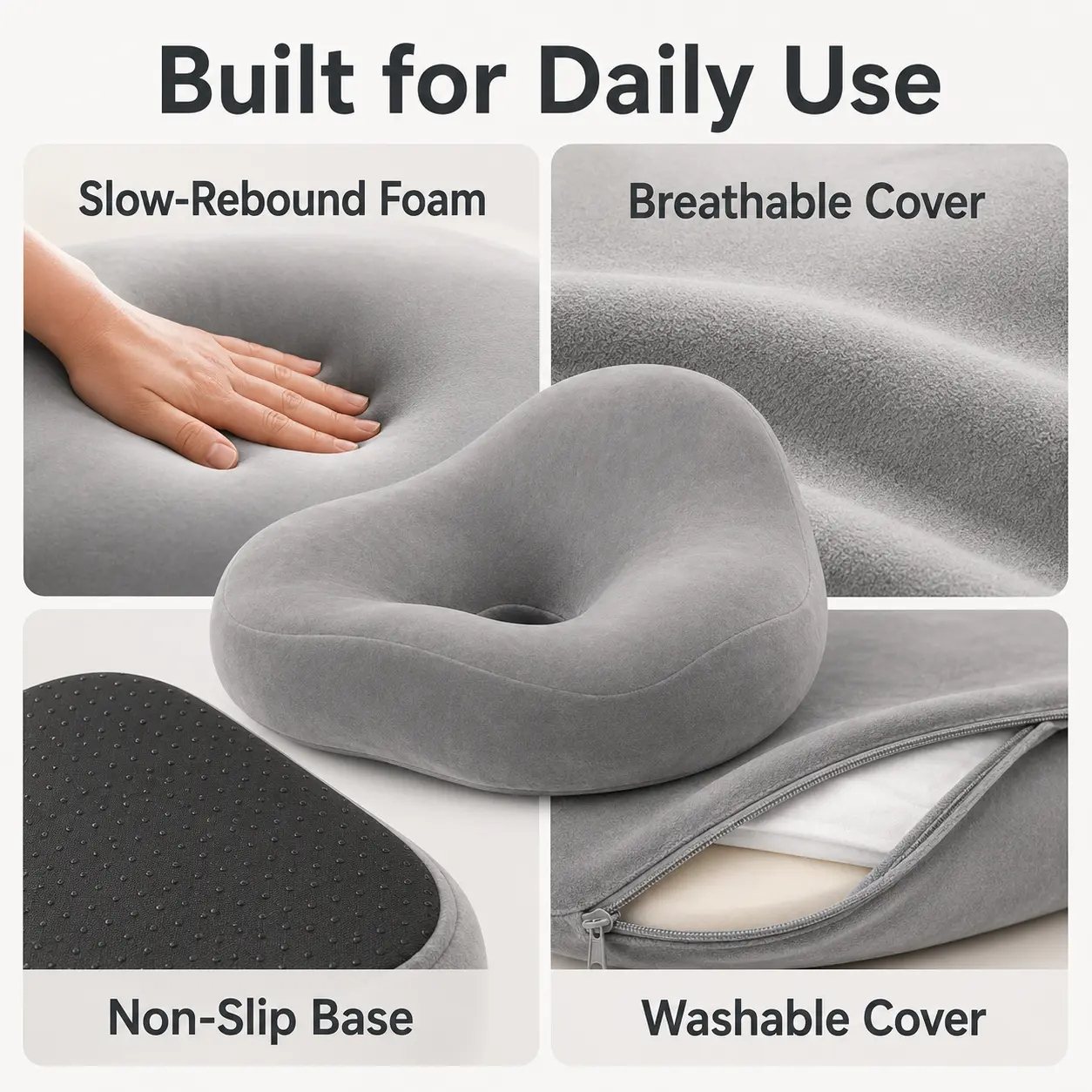 Dobshow® Long Sitting Beautiful Thighs Seat Cushion Office Thickened Version Home Sitting Cushion