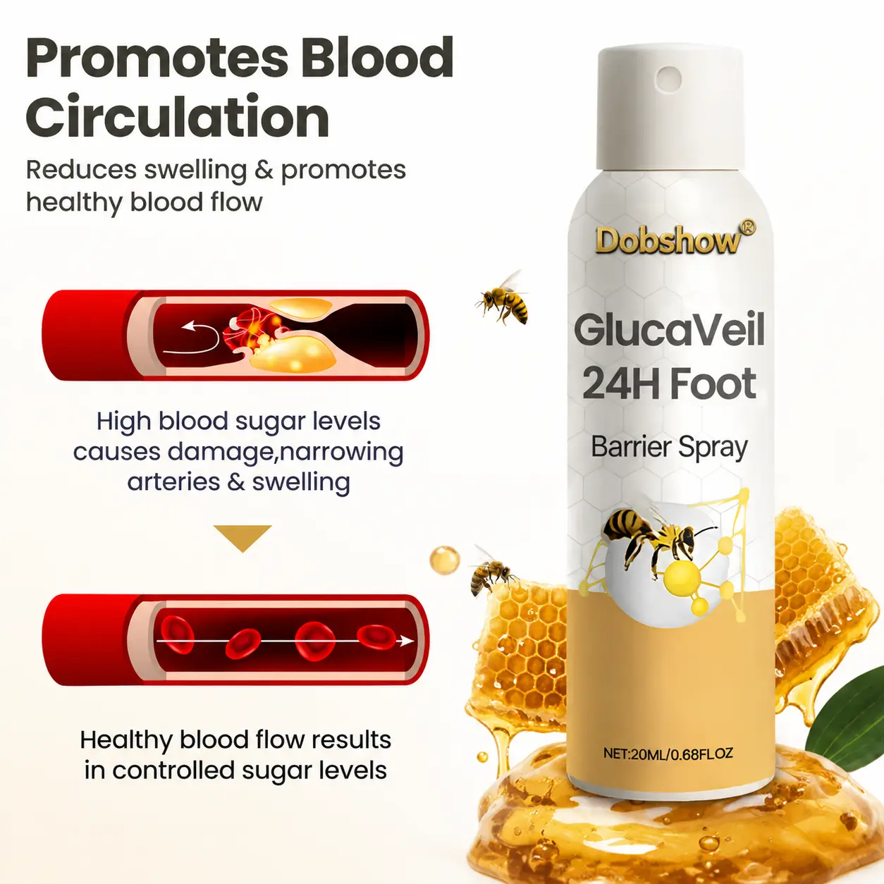 100K+ SOLD 🔥 Dobshow® GlucaVeil 24H Foot Barrier Spray