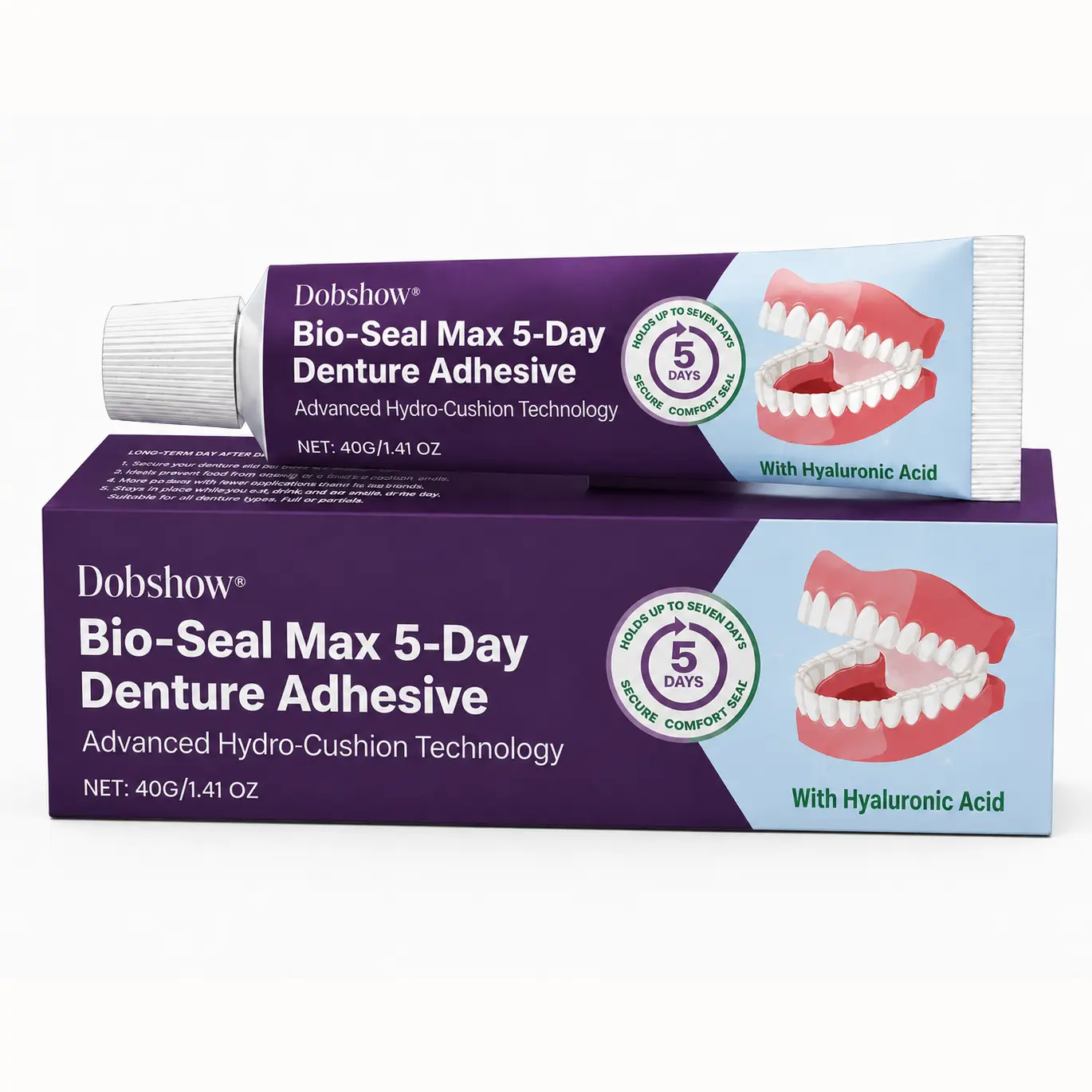 🔥79K+SOLD🔥Dobshow® Bio-Seal Max 5-Day Denture Adhesive🦷💙FDA Certified
