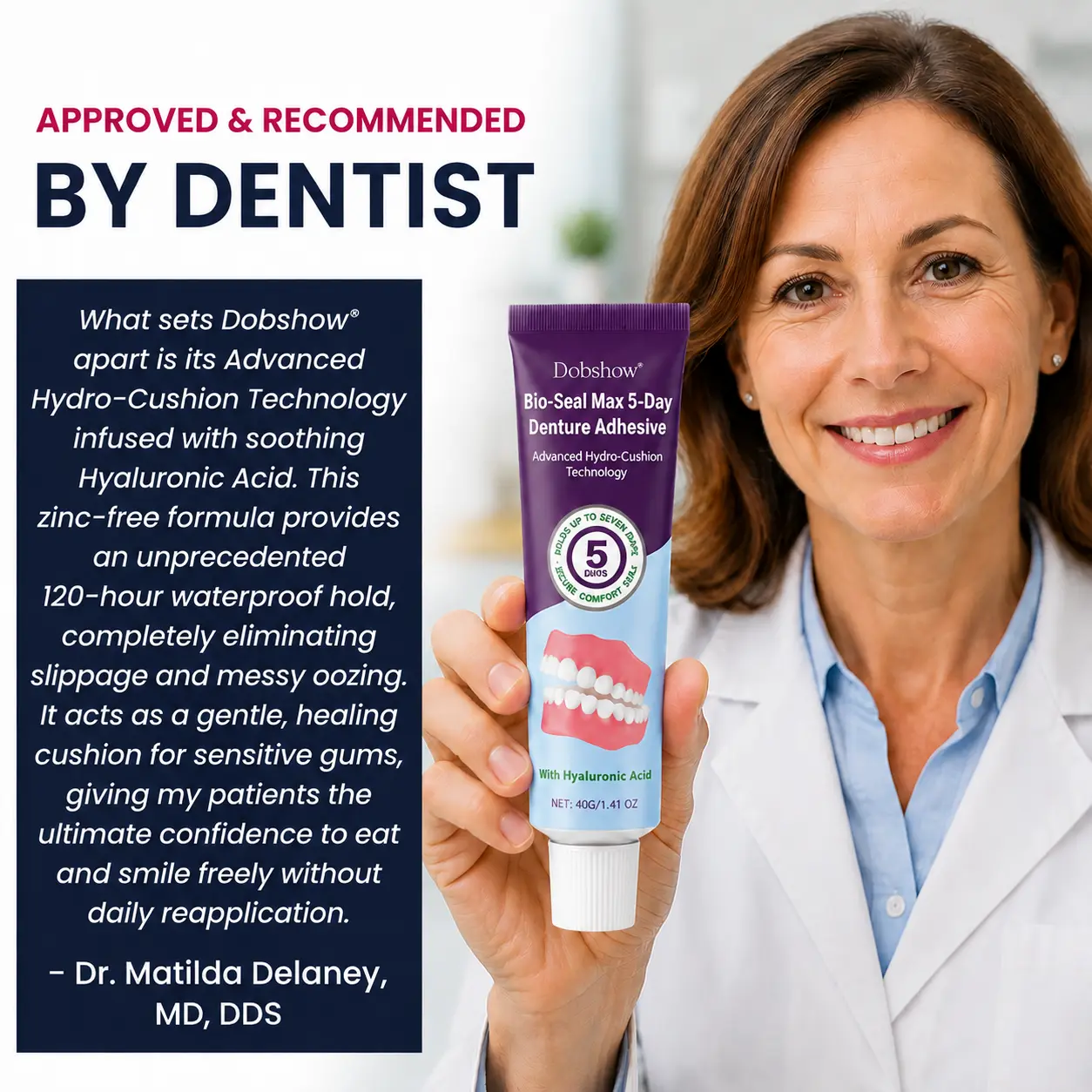 🔥79K+SOLD🔥Dobshow® Bio-Seal Max 5-Day Denture Adhesive🦷💙FDA Certified
