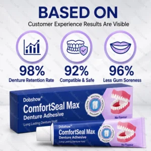 Dobshow® ComfortSeal Max Denture Adhesive-120-hour long-lasting, heat adaptive technolog