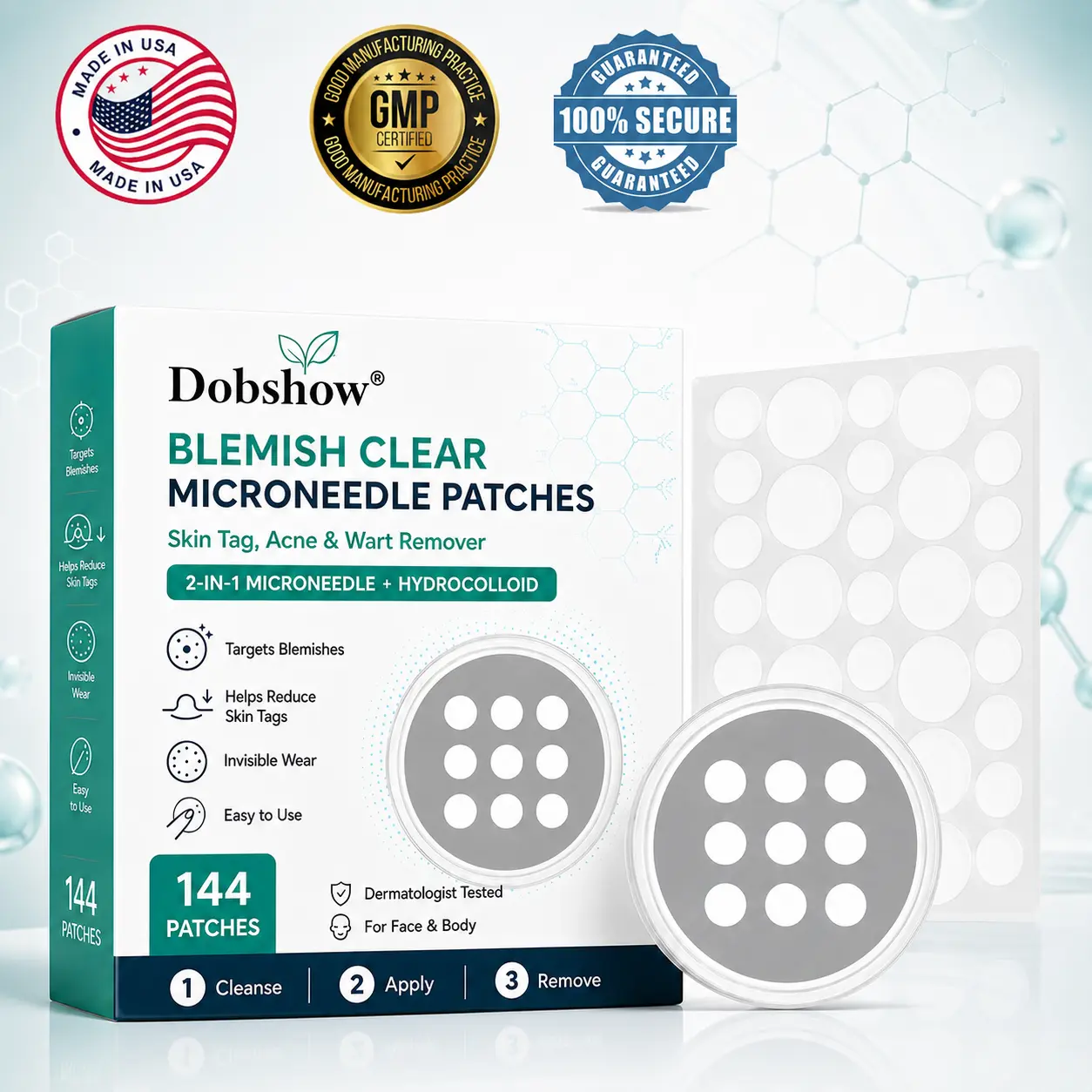 OFFICIAL
BRAND
✨Dobshow® Blemish Clear Microneedle Patches🩹🩹