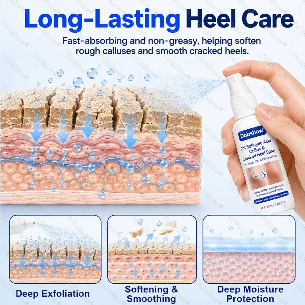 ⭐ Advanced Heel Repair ·Dobshow® 2% Salicylic Acid Callus & Cracked Heel Spray