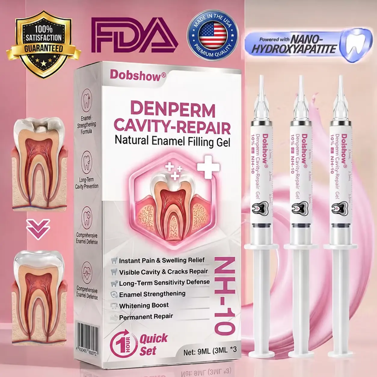 Dobshow® 🦷 DenPerm Cavity-Repair Advanced Enamel Filling Gel